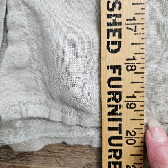 Modamalfi Top 100% Linen Made in Italy Natural Cropped Art 3521 Medium Womens - Picture 9 of 11